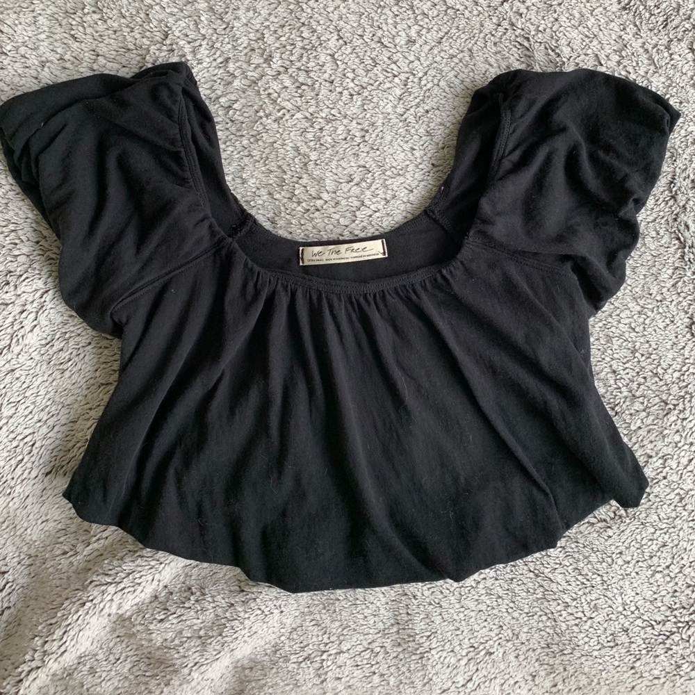 We the Free black cropped tank with shoulders